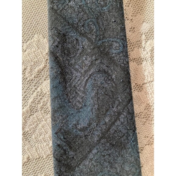 Vintage 60s Skinny Tie 1960s Blue Grey Griffin Mid Century Retro Wembley Tie - Picture 3 of 6